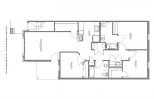 3 Bedroom Apartment Floor Plan (Accessible)